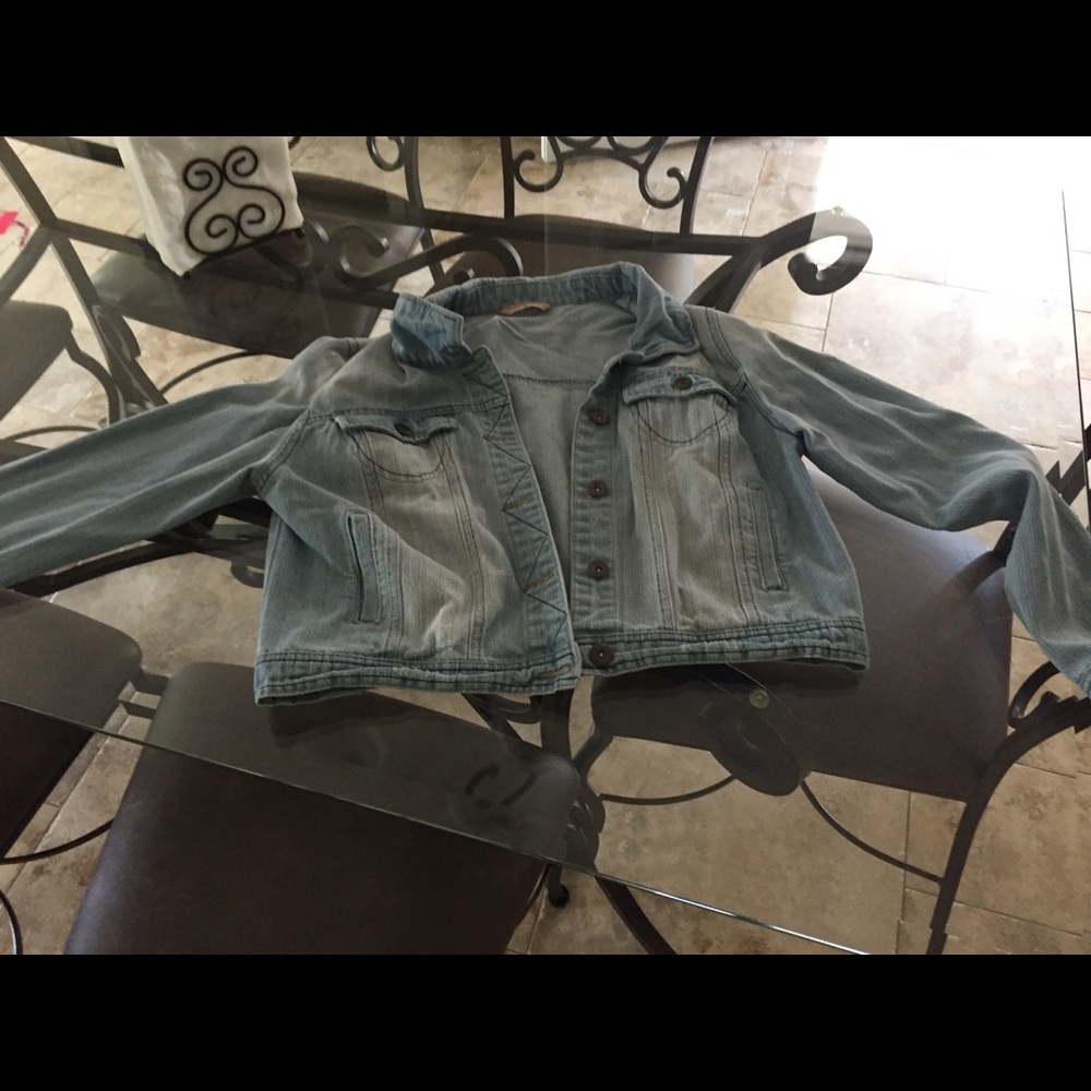 Juniors size xl  short denim jacket